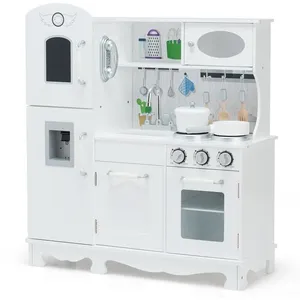 Comparateur de prix : Costway Cuisine Enfant En Bois 3 Ans+, 6 Accessoires, Téléphone Inclus...