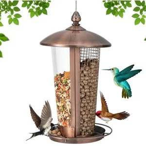 Comparateur de prix : COSTWAY 2 en 1 Mangeoire à Oiseaux Suspension en Métal Capacité 1L Mangeoire pour Oiseaux Sauvages Extérieure avec Trous de