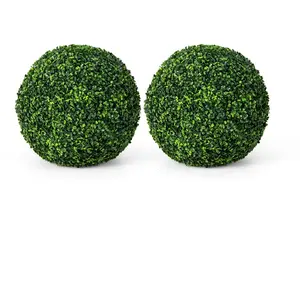 Comparateur de prix : COSTWAY Plante Artificielle - 2 Boules de Buis (Dia.: 45 CM) BuisSphèr...