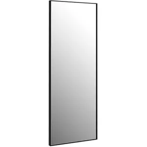 Comparateur de prix : COSTWAY COSWAY Miroir Psyché, Miroir HD en Verre Antidéflagrant 150 x 4 x 56 CM, Cadre Noir en Aluminium