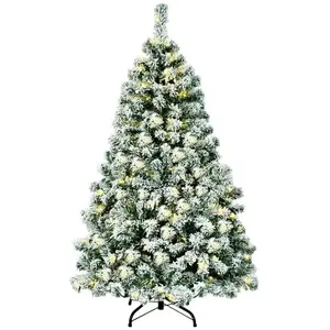 RELAX4LIFE 142 cm Sapin de Noël Lumineux LED, Arbre de Noël avec Socle en Métal, pour Maison/Bureau/Magasin, 400 Branches pas cher