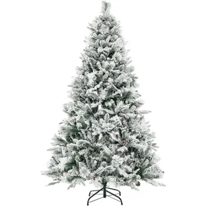 RELAX4LIFE Sapin de Noël Mince 180cm, Arbre de Noel Slim Enneigées ave... pas cher
