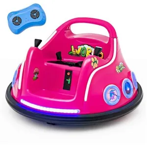 Comparateur de prix : Costway 12v Auto Tamponneuse Electrique 360° Pour Enfants, Télécommande 2.4g, Avec Lumières Clignotantes & Musique, 3-8 Ans, Rose