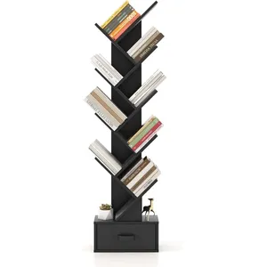 Comparateur de prix : COSTWAY Bibliothèque en Forme à Arbre, Étagère de Livres avec Tiroir e...