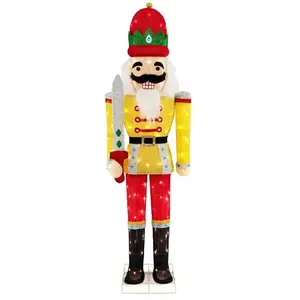 CostwaySoldat Casse-Noisettes de Noël Lumineux Figurine Grandeur Natur... pas cher