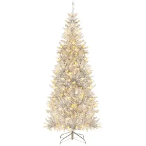 Costway - Sapin de Noël Artificiel avec Lumières led, Arbre Crayon de ... pas cher