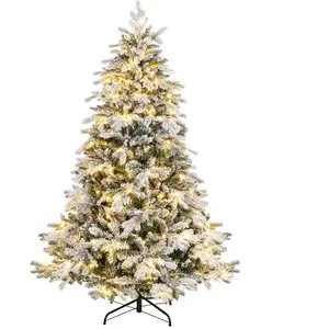 Giantex Sapin de Noël Artificiel 180 cm, 1415 Branches, 260 Lumières L... pas cher