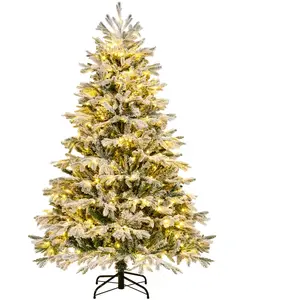 COSTWAY Sapin de Noël Artificiel 180 cm, Charnières avec 1022 Branches... pas cher