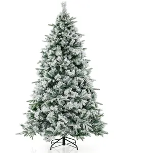 COSTWAY Sapin de Noël artificiel illuminé structure automatique avec Base en Fer, 180cm pas cher
