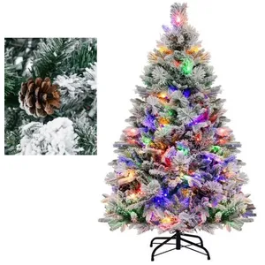 Giantex COSTWAY Sapin de Noël Artificiel 136 cm 160 Lumières LED 8 Modes d'Écl... pas cher