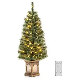 Costway Sapin de Noël Artificiel 120 cm, avec Aiguilles de Pin, 116 Branches, ... pas cher