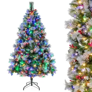 Relax4life - Sapin de Noël 180CM avec Pommes de Pin et Fruits Rouges, ... pas cher