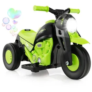 COSTWAY Moto électrique Enfant 6V – 3 Roues – Phare LED – Pédale – Charge 20 Kg – Rouge – 37-72 Mois – Vitesse 2-3 Km/h