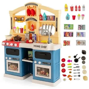 Comparateur de prix : COSTWAY Cuisine Enfants - 69 Accessoires, Jouet Dînette, Lumières et S...