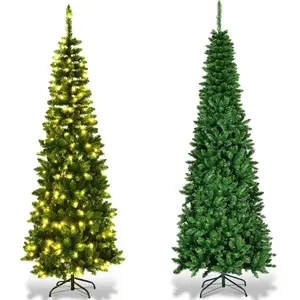 RELAX4LIFE Sapin de Noël Artificiel 200cm avec Lumières LED et Pied en...
