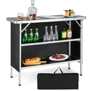 COSTWAY Table de camping pliante 110 x 38 x 88 cm-en Aluminium,Tissu O...