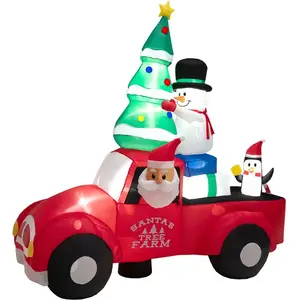 Comparateur de prix : COSTWAY 240 CM Père Noël Gonflable avec Voiture, Bonhomme de Neige et ...