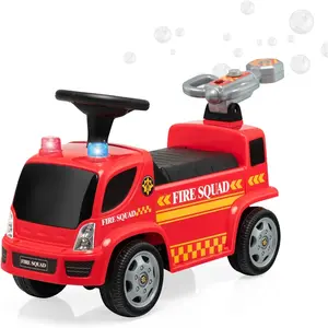 CostwayPorteur - Camion de Pompiers pour Enfants Musique Phares Sirène... pas cher