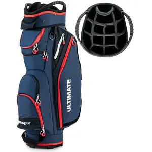 Costway Sac De Club De Golf Avec 14 Compartiments Séparés 8 Poches Cap...