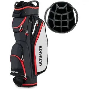 Comparateur de prix : Costway Sac De Club De Golf Avec 14 Compartiments Séparés 8 Poches Cap...