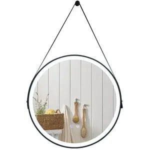 COSTWAY LED Miroir de Salle de Bain Rond Ø 60 cm, 2 Touche Tactile, Éc...