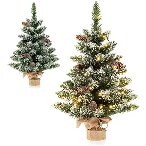Costway COSTWAY Sapin de Noël Pré-Illuminé 64 cm Floqué de Neige avec ... pas cher