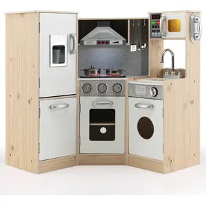 CostwayCuisine Enfants en Bois XXL Angle 105 x 49 x 85 cm ( L x l x H ... pas cher
