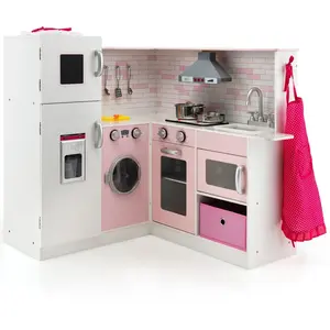 CostwayCuisine Enfant en Bois 85 x 84 x 85 cm Table de Cuisson Électri... pas cher