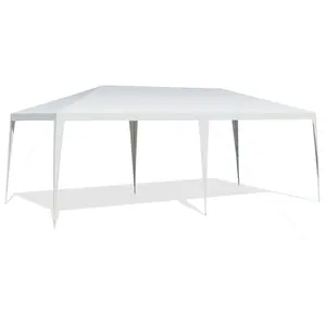 COSTWAY Tonnelle de Jardin Pliant 3 x 6 m-sans Bâche-Tente de Réception Imperméable-Dessus Recouverte de Tissu PE-Fêtes,CommercialVendu parcostway
