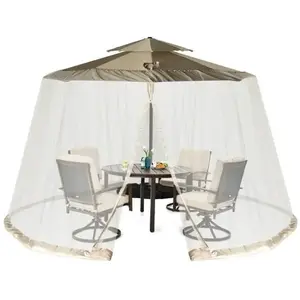 COSTWAY Moustiquaire Cylindrique pour Parasol/Tonnelle 2,5-3M avec 2 P... pas cher