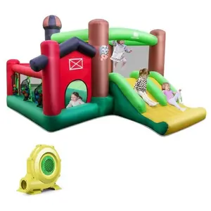 COSTWAY Château Gonflable Enfant 6-en-1 Thème Ferme avec Soufflerie 68...Vendu parcdiscount