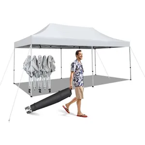 COSTWAY Tonnelle de Jardin Barnum Instantanée 3x6x3m Portable Imperméa... pas cher
