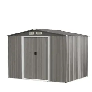 COSTWAY Abri de Jardin Métal Extérieur 9.74m³ Acier Galvanisé avec Fon... pas cher