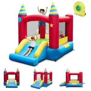 GOPLUS Château Gonflable 2 en 1 pour Enfants avec Grande Zone de Saut,... pas cher