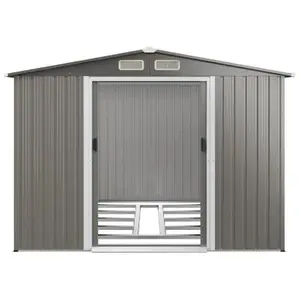 GOPLUS 5,1 Abri de Jardin Métal avec Base, Cabane de Rangement à Outil... pas cher