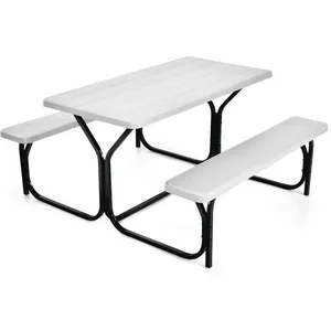 COSTWAY Table Camping avec 2 Banc - 4 à 6 Personnes - pour Pique-Nique... pas cher