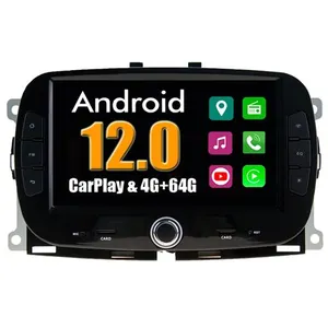 Non communiqué Autoradio CarPlay Radio GPS RoverOne Android RAM 4Go ROM 64Go pour Fiat 500 2016 - 2019