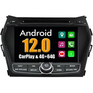 Non communiqué Autoradio CarPlay Multimédia RoverOne Android 4Go RAM 64Go ROM GPS pour Hyundai IX45 Santa Fe 2013+