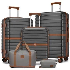 Kono Set de 5 Valises de Voyage (55+66+76 cm) à 4 roulettes avec serru... pas cher