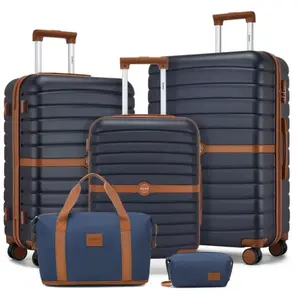 Kono Set de 5 Valises de Voyage (55+66+76 cm) à 4 roulettes avec serru... pas cher