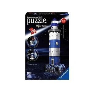 Ravensburger - 12577 - puzzle 3d building - 216 pièces - phare - night... pas cher