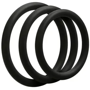Doc Johnson - OptiMALE Set de 3 Anneaux Pénien Fins - NoirVendu paradam-et-eve