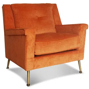 PIB Fauteuil en velours orange pas cher