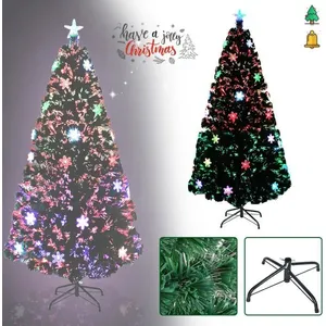 UISEBRT 150cm Arbre de Noël en Fibre Optique avec Support et 160 Point... pas cher