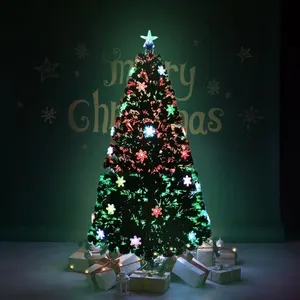UISEBRT 180cm Arbre de Noël en Fibre Optique avec Support et 200 Point... pas cher