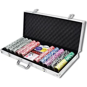HENGMEI Malette de Poker Professionnelle 500 Laser Jetons, 2 Jeux de C...