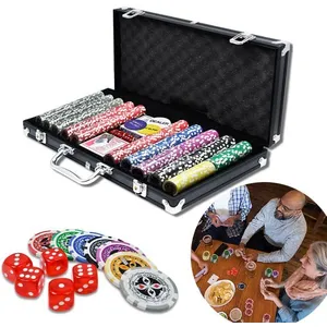 Mallette de poker UISEBRT avec 500 jetons Laser 2 plateaux 5 dés 3 bou... pas cher