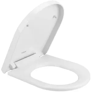 Comparateur de prix : TODOT Abattant WC universel Déclipsable Blanc Forme D en Polypropylène avec Frein de Chute Charnière Réglable Installation Facile