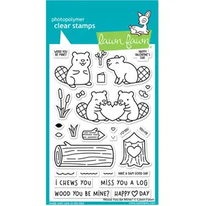 Comparateur de prix : Lawn Fawn Tampons Transparents Clear Stamps Wood You Be Mine ?