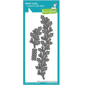 Lawn Fawn Dies set Bordures de feuilles de houx 12 pcs pas cher